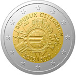 2 euro coin Ten years of Euro  | Austria 2012