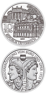 10 euro coin Re-opening of Burgtheater and Opera 1955 | Austria 2005