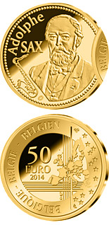 50 euro coin 200th Anniversary of the Birth of Adolphe Sax | Belgium 2014
