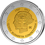 2 euro coin 75 years Queen Elisabeth Competition  | Belgium 2012