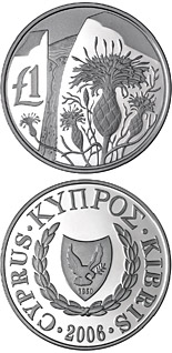 1 euro coin Cyprus wildlife: centaurea akamantis | Cyprus 2006