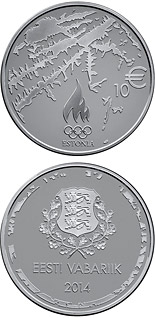 10 euro coin XXII Olympic Winter Games in Sochi | Estonia 2014