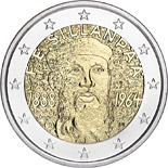 2 euro coin 125th Anniversary of the birth of Nobel prize winning author F.E.Sillanpaa | Finland 2013