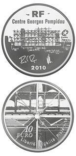 10 euro coin European Architecture: Georges Pompidou Centre | France 2010