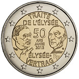 2 euro coin 50 Years of the Élysée Treaty | France 2013