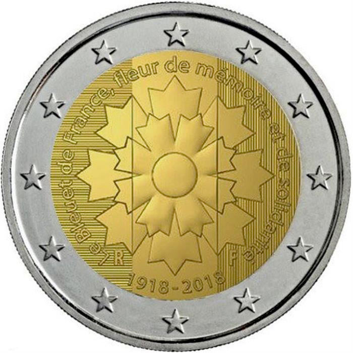 Image of 2 euro coin - Centenary of the end of World War I | France 2018