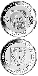 10 euro coin 175. Geburtstag Wilhelm Busch | Germany 2007