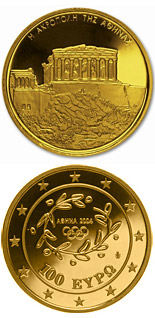 100 euro coin XXVIII. Summer Olympics 2004 in Athens - Acropolis | Greece 2004