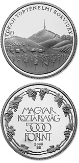 5000 forint coin Tokaj Historic Wine Region Cultural Landscape | Hungary 2008