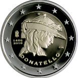 2 euro coin 500th Anniversary of the Death of Donatello | Italy 2016