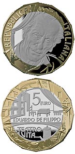5 euro coin Eduardo De Filippo | Italy 2020