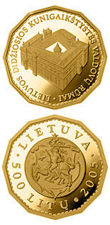 500 litas coin Palace of the Rulers of the Grand Duchy of Lithuania  | Lithuania 2005