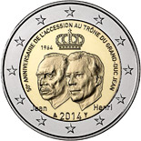 2 euro coin 50th Anniversary of the Accession to the Throne of Grand Duke Jean | Luxembourg 2014