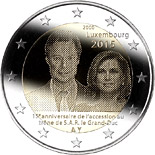 2 euro coin 15th anniversary of the accession to the throne of H.R.H. the Grand Duke  | Luxembourg 2015