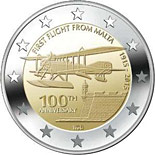 2 euro coin 100th Anniversary of the First Flight of Malta | Malta 2015