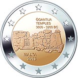 2 euro coin Ġgantija Temples  | Malta 2016