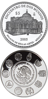 5 peso coin Architecture and Monuments – Palace of Fine Arts  | Mexico 2005