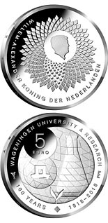 5 euro coin 100th anniversary of the University of Wageningen | Netherlands 2018