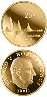20 krone coin Norges Bank bicentenary | Norway 2016