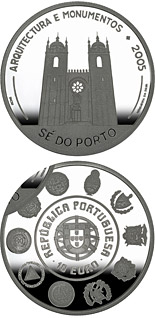 10 euro coin VI Ibero-American Series: Architecture and Buildings – Cathedral Sé do Porto  | Portugal 2005