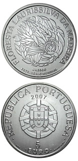 5 euro coin Laurisilva forests of Madeira  | Portugal 2007