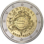 2 euro coin Ten years of Euro  | Portugal 2012