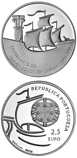 2.5 euro coin 100th Anniversary of the University of Lisbon | Portugal 2012