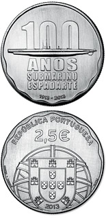 2.5 euro coin 100th Anniversaro of the First Portuguese Submarine – ESPADARTE | Portugal 2013