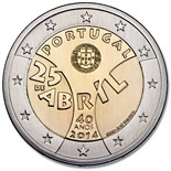 2 euro coin 40th Anniversary of the Carnation Revolution | Portugal 2014