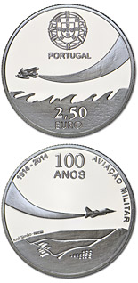 2.5 euro coin 100 Years Military Aviation | Portugal 2014