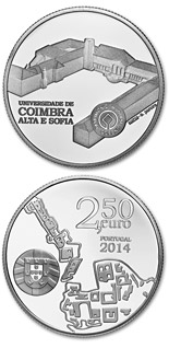 2.5 euro coin University of Coimbra – Alta and Sofia | Portugal 2014