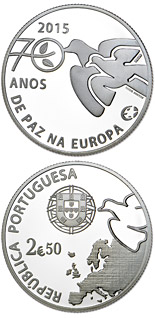 2.5 euro coin 70 Years of Peace in Europe | Portugal 2015