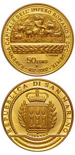 50 euro coin 1600th Anniversary of the Proclamation of Ravenna as Capital of the Western Roman Empire  | San Marino 2002