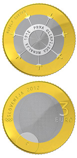 3 euro coin 100th anniversary of the first Slovene winner of the Olympic medal  | Slovenia 2012