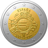 2 euro coin Ten years of Euro  | Spain 2012