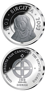200 krona coin 700th anniversary of the birth of Saint Birgitta | Sweden 2003