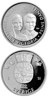 300 krona coin The wedding of Crown Princess Victoria and Daniel Westling on 19 June 2010 | Sweden 2010
