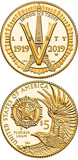 5 dollar coin American Legion 100th Anniversary | USA 2019