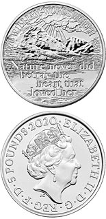 5 pound coin The 250th Anniversary of the Birth of William Wordsworth  | United Kingdom 2020