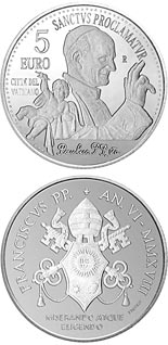 5 euro coin 40th anniversary of the death of Pope Paul VI | Vatican City 2018