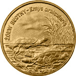 Image of 2 zloty coin - Emys orbicularis | Poland 2002.  The Nordic gold (CuZnAl) coin is of UNC quality.