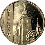 Image of 2 zloty coin - Miechów | Poland 2010.  The Nordic gold (CuZnAl) coin is of UNC quality.