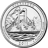 25 cents coin Vicksburg National Military Park, MS  | USA 2011