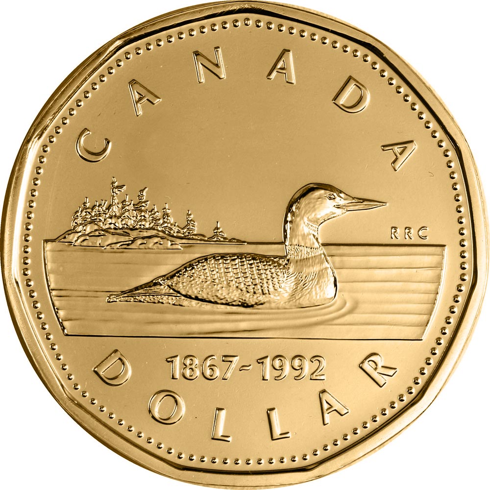 Loonies and commemorative circulation 1 dollar coins. The 1 dollar coin  series from Canada