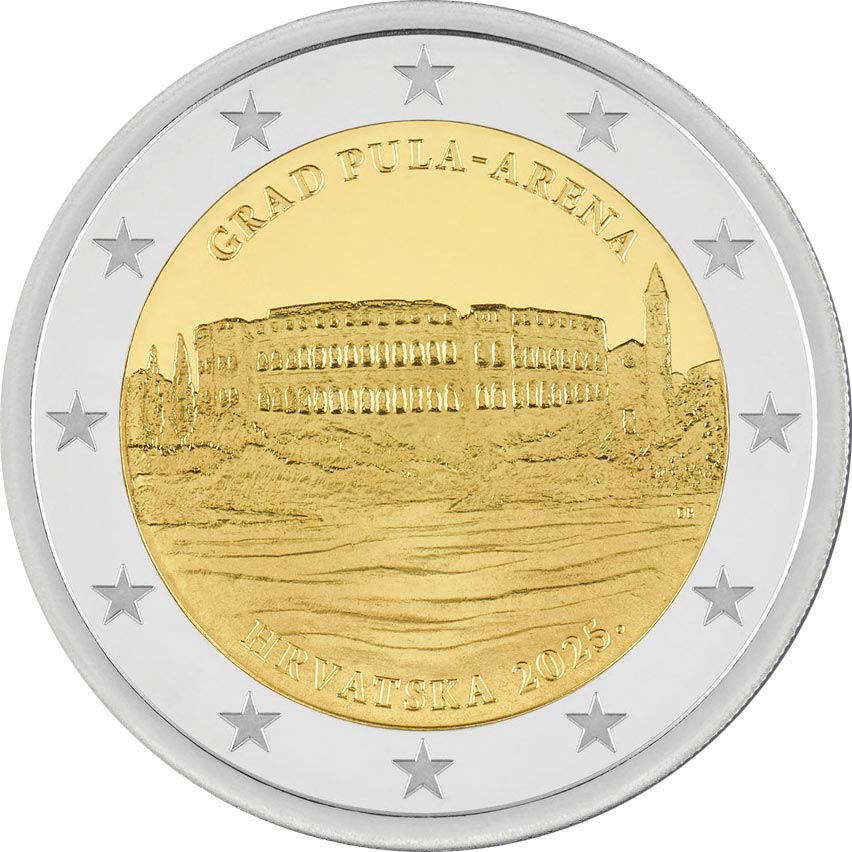 Image of 2 euro coin - City of Pula–Arena | Croatia 2025 Image of 2 euro coin - City of Pula–Arena | Croatia 2025