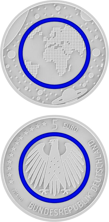 5 euro coins. The 5 euro coin series from Germany