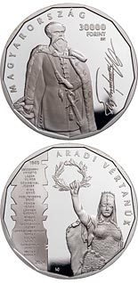 30000 forint coin Prime Minister Count Lajos Batthyány and the 13 Martyrs of Arad | Hungary 2024