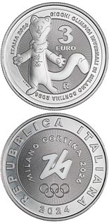 3 euro coin Winter Olympic Games Milan Cortina 2026 | Italy 2024