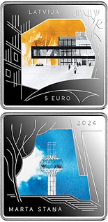 5 euro coin Building the Unbuilt | Latvia 2024