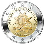 Image of 2 euro coin - 200 Years Malta Police Force | Malta 2014